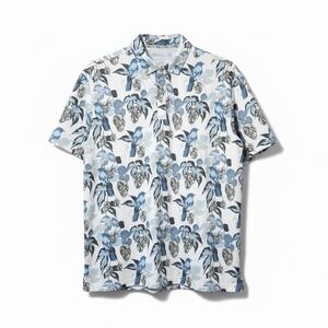 Walter Hagen Majors 11 Polo Shirt XL Blue Bird Print Performance Golf Stretch